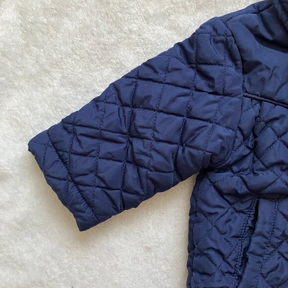 First Impressions 3-6M Navy Quilted Jacket 100% Cotton Lined EUC Baby - Picture 9 of 16